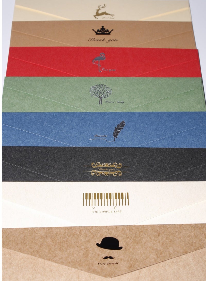 Fuwddy 8 PCS Vintage Colourful Kraft Paper Envelopes Kraft Paper Envelopes Invitation Envelopes Budget Envelopes - Image 3